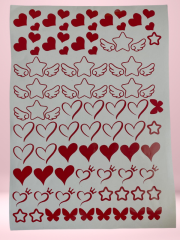 Epoksi Tasarım Magnet Sevgililer Günü Sticker Folyo A4 boyutundadır