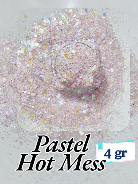 Epoksi- Mum-Makyaj-Tırnak-Sabun Simi Pulu Pastel Hot Mess 4 gr