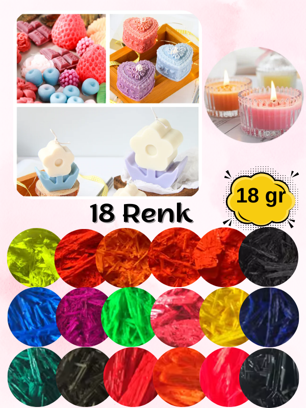 Sirius Organik Mum Boyaları 18 gr 18 renk