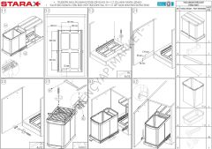 STARAX S-2395 Teleskopik Raylı Paslanmaz Gövde Çöp Kovası 16+1 lt