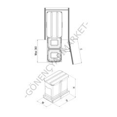 STARAX S-2392 Teleskopik Raylı Plastik Gövde Çöp Kovası 12+12 lt