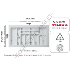 Starax Çekmece İçi Plastik Kaşıklık Beyaz Antibakteriyel