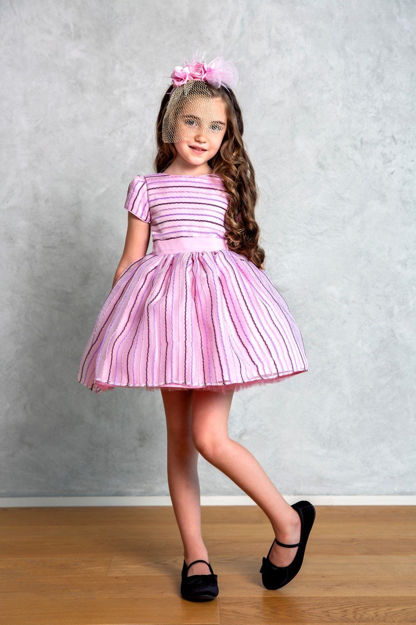 Pink Color Striped Dress