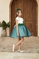 Green Dress with Roses