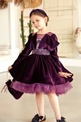 Special Model Velvet Dress Purple Color