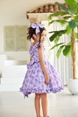 Chiffon Summer Sleeveless Dress Purple Color