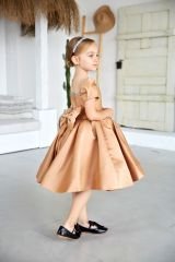 Satin Ball Dress Light Brown Color