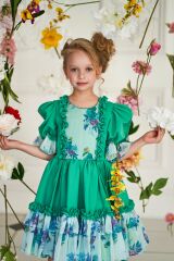 Green Dress For Girls With a Bow