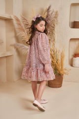Girl Baby Sequin Dress With Hair Accessory Pink Color