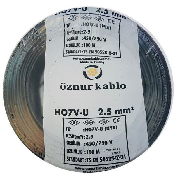 Öznur 2,5 mm  H07V-U NYA Kablo (100mt)