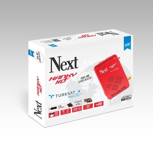 Next Kanky HD 4-Digit LED, Scart Kablo Desteği, TKGS, Hazır Kanal Listesi HDMIlı Uydu Alıcısı