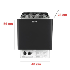 Misa Sauna Sobası 4 kW Dijital Kontrol Panelli Her Şey Dahil Paket