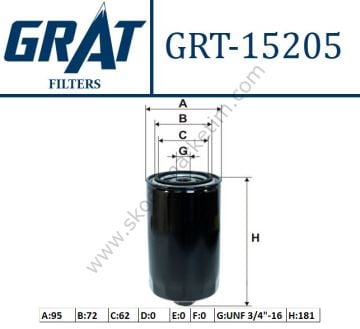 GRAT |  Yağ Filtresi GRT-15205  (VW  TRANSPORTER-LT 28-35)