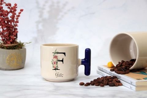 İSME ÖZEL (F) HARFLİ LATTE KUPA
