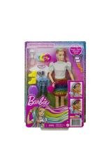 Barbie Leopar Desenli Saçlar Bebek Seti