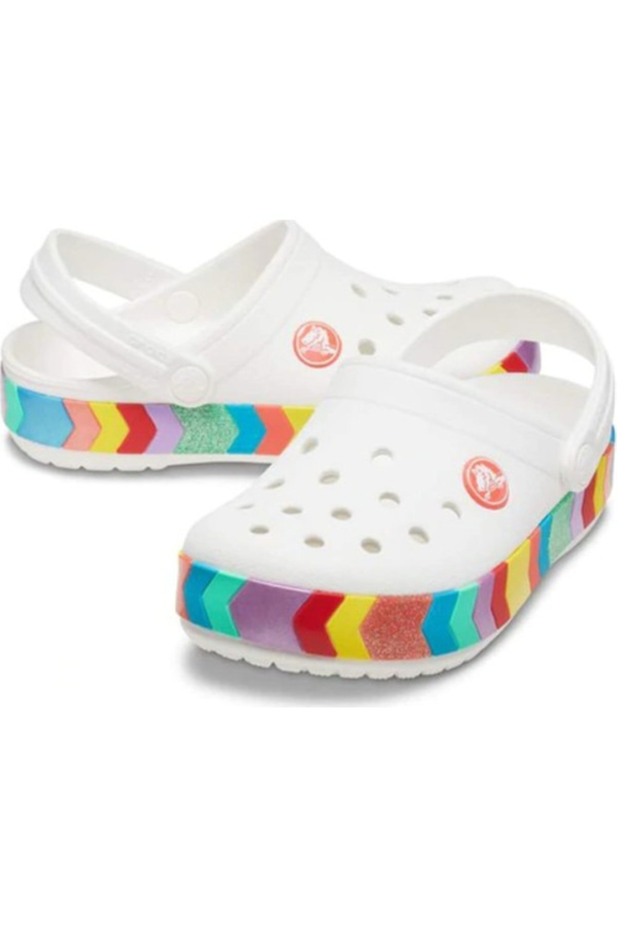 Crocs Crocband Chevron Beaded Clog K Beyaz Çocuk Terlik Sandalet 207007
