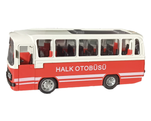 Sesli ve Işıklı Nostaljik Halk Otobüsü 15 cm.