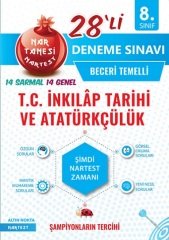 Nartest Yayınları Mavi İnkılap Tarihi ve Atatürkçülük 28'li Deneme Sınavı