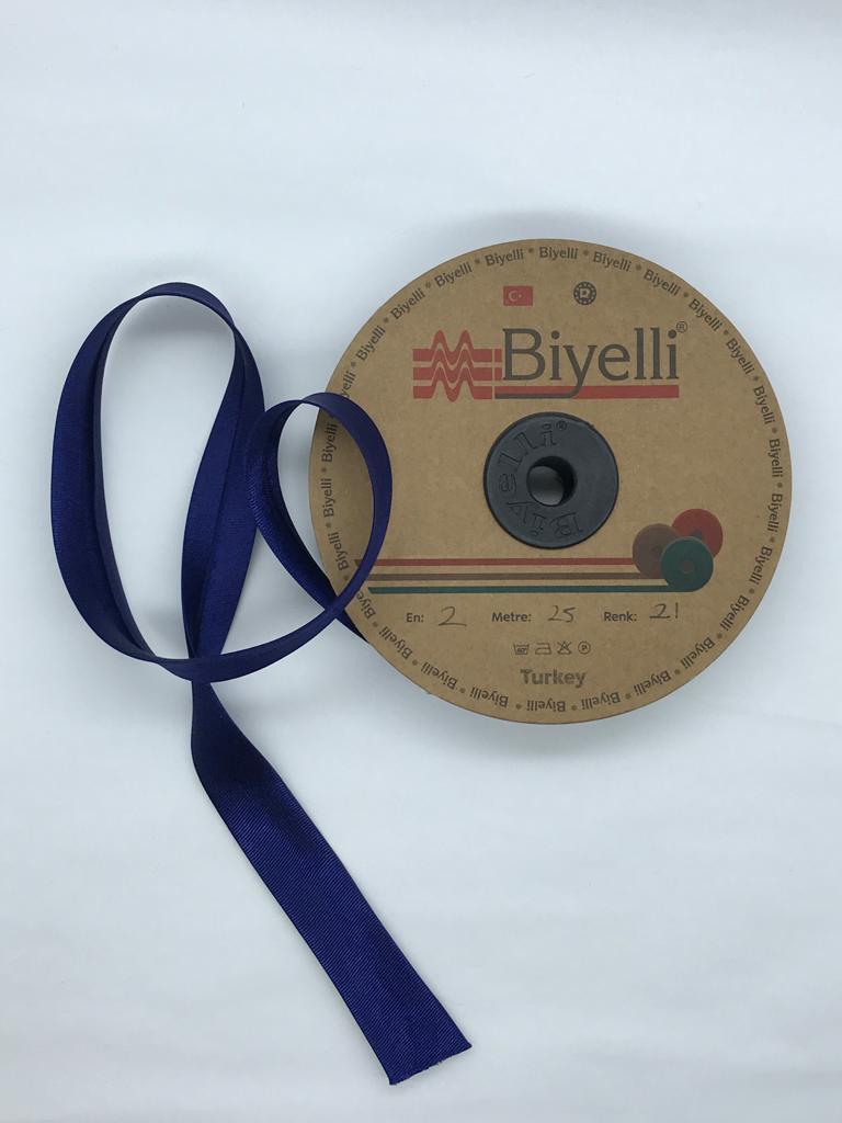 SATEN KATLI BİYE LACİVERT 20mm