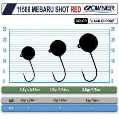 Owner Cultiva 11566 Mebaru Shot Red Lrf Jighead