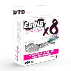 DTD Eging Line x8 Pink İp Misina - 0,8 Pe (0,12mm)