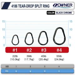 Owner 4186-011 Tear-Drop Split Ring - No 4