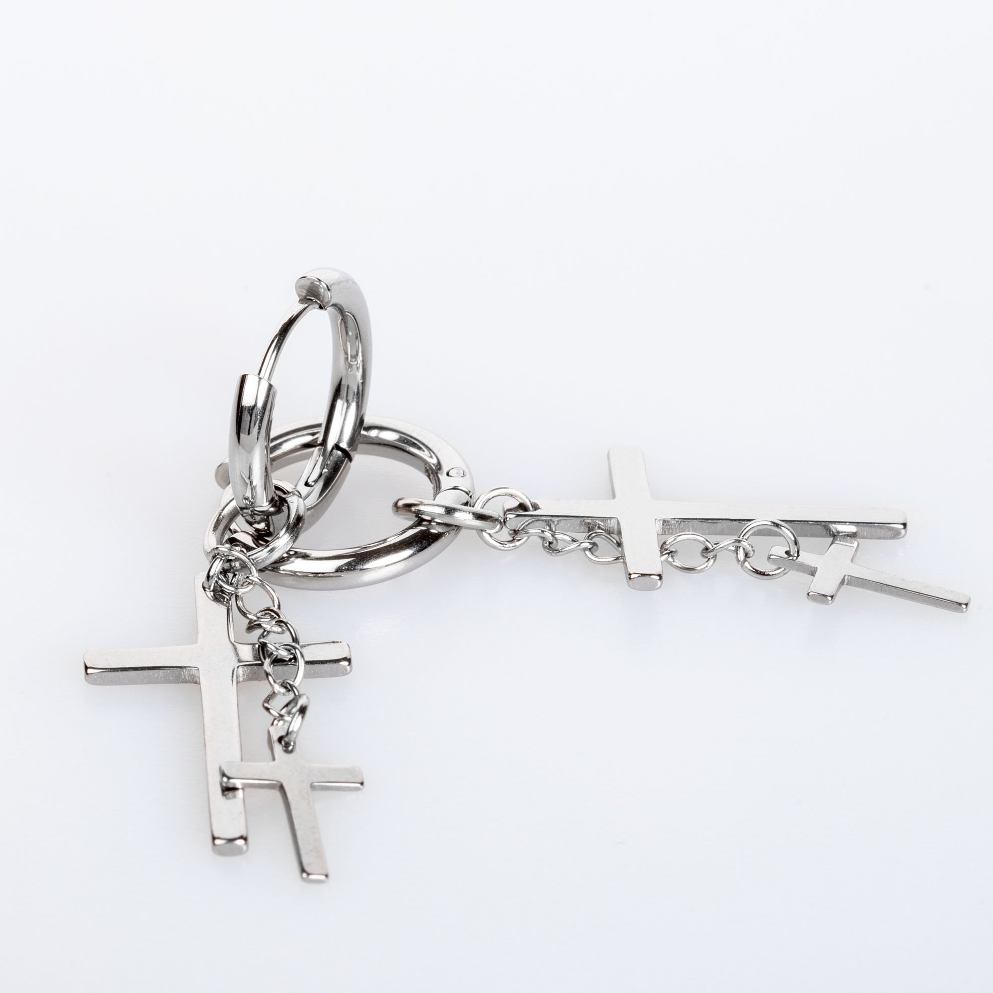 Steel Earring Cross - Pair