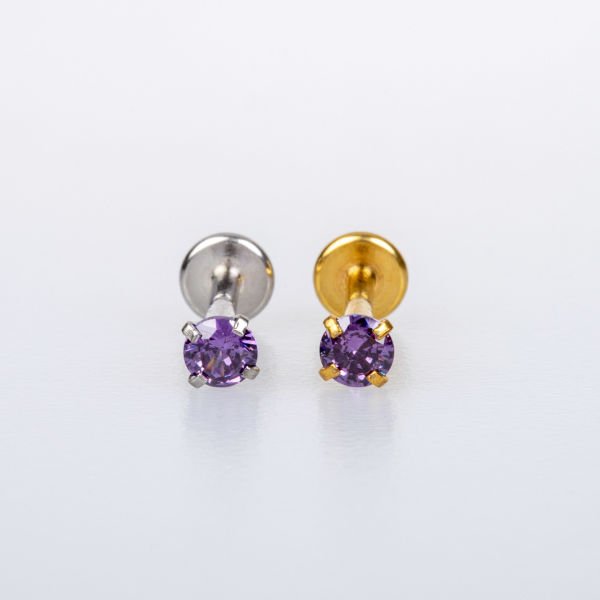 Piercing Labret Yuvarlak Taş
