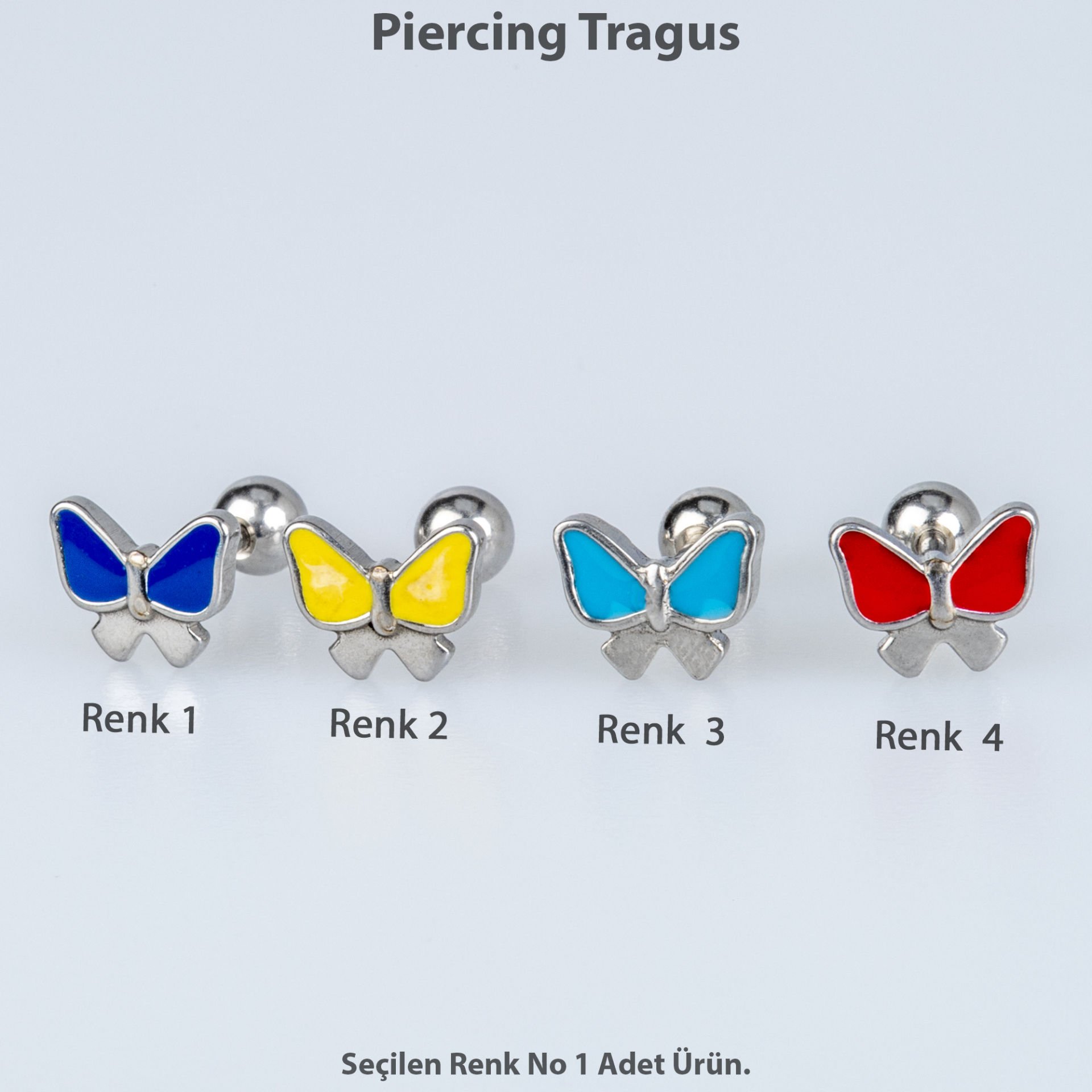 Piercing Çelik Tragus Kelebek