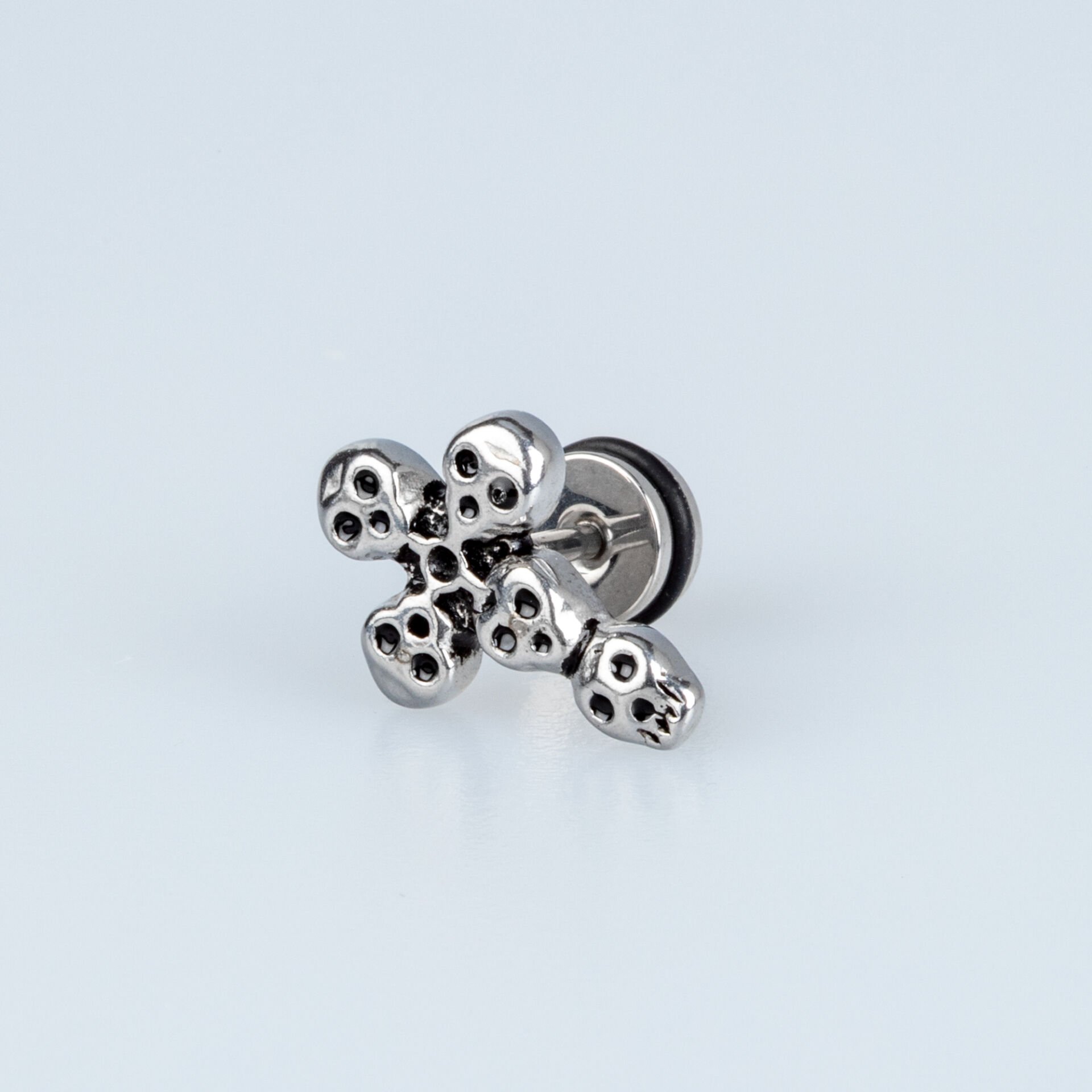 Steel Earring Gothic Cross - Single