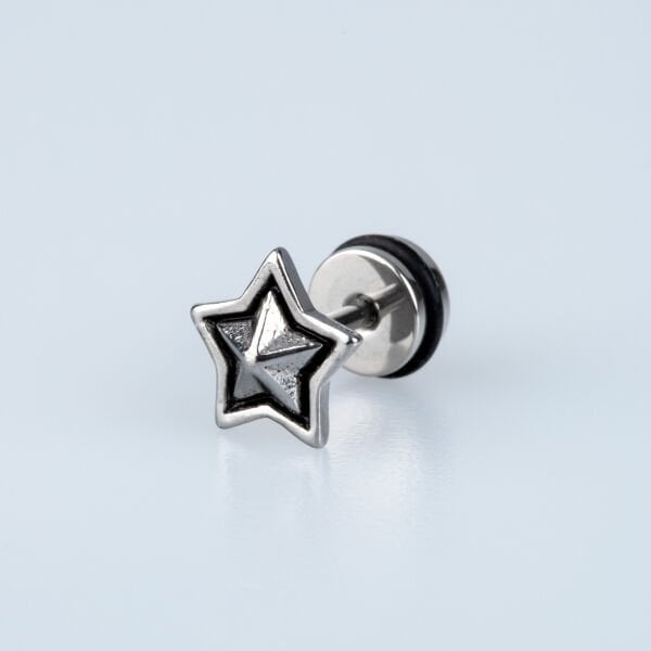 Steel Earring Star - Single