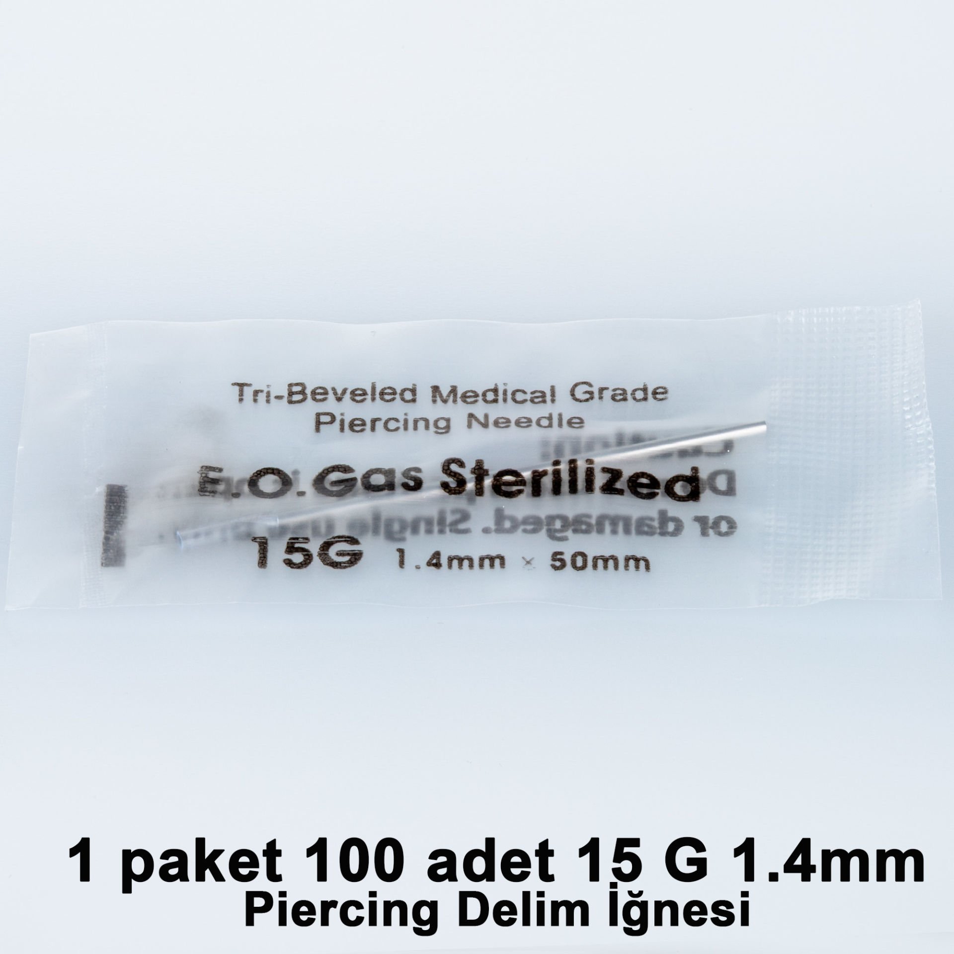 Piercing Needle Paket 100 Adet 15G 1.4mm