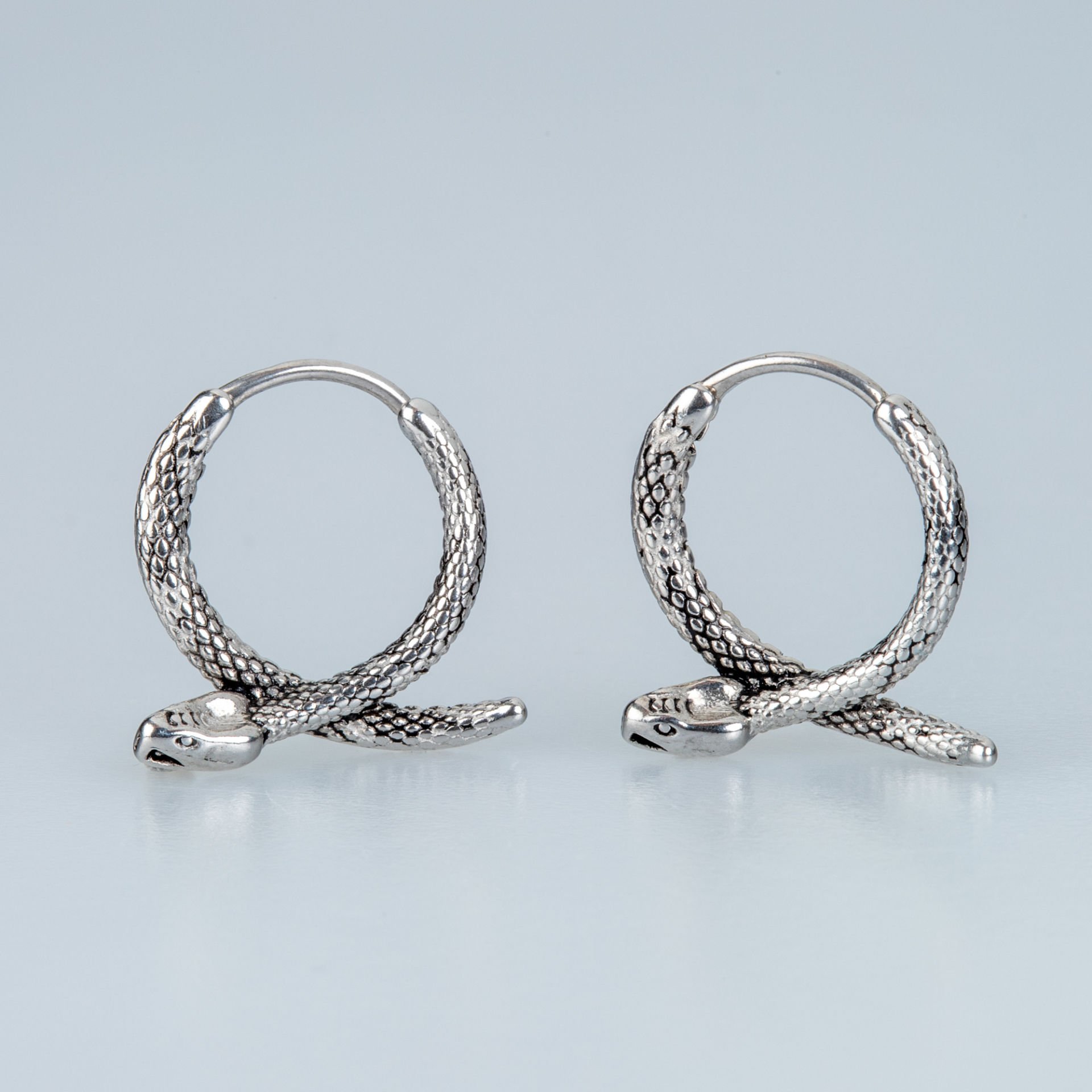 Steel Earring Gothic Snake - Double