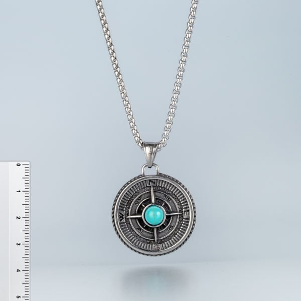 Steel Necklace Compass