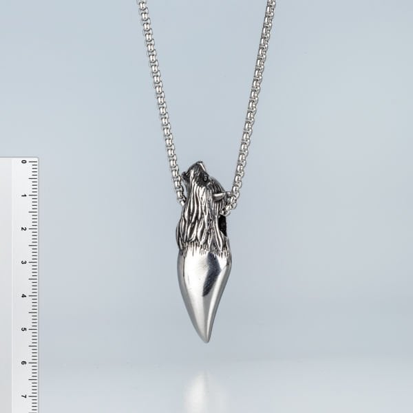 Steel Necklace Wolf Tooth