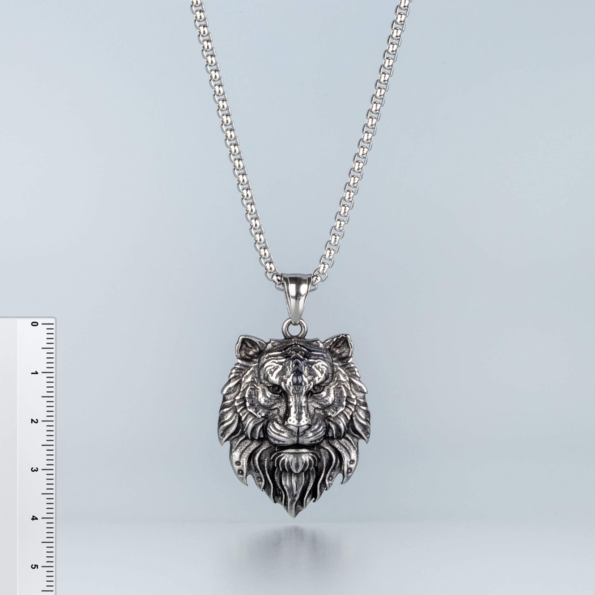 Steel Necklace Lion