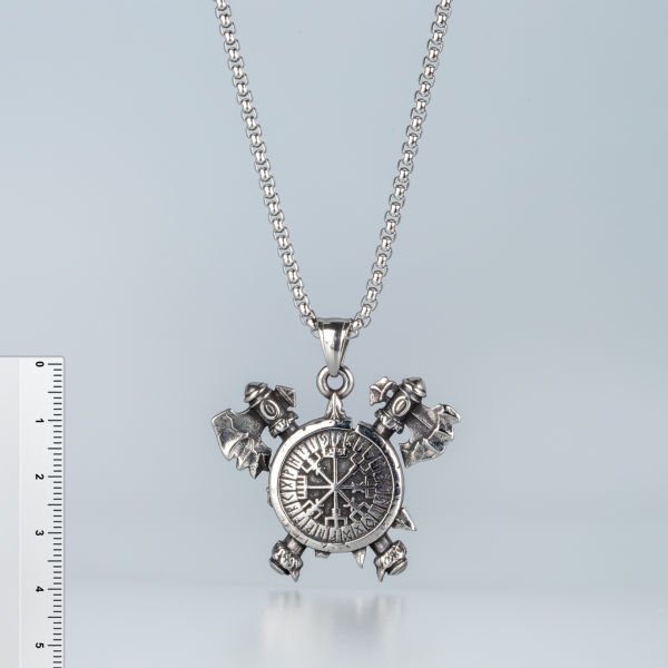 Steel Necklace Viking Ax Calendar