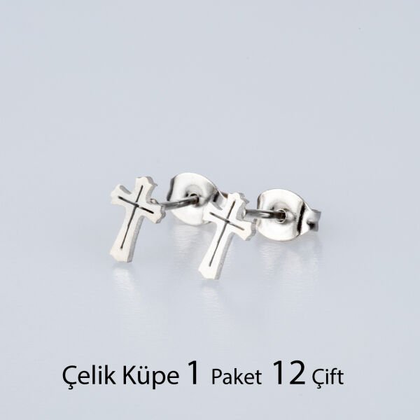 Steel Earrings Cross Package