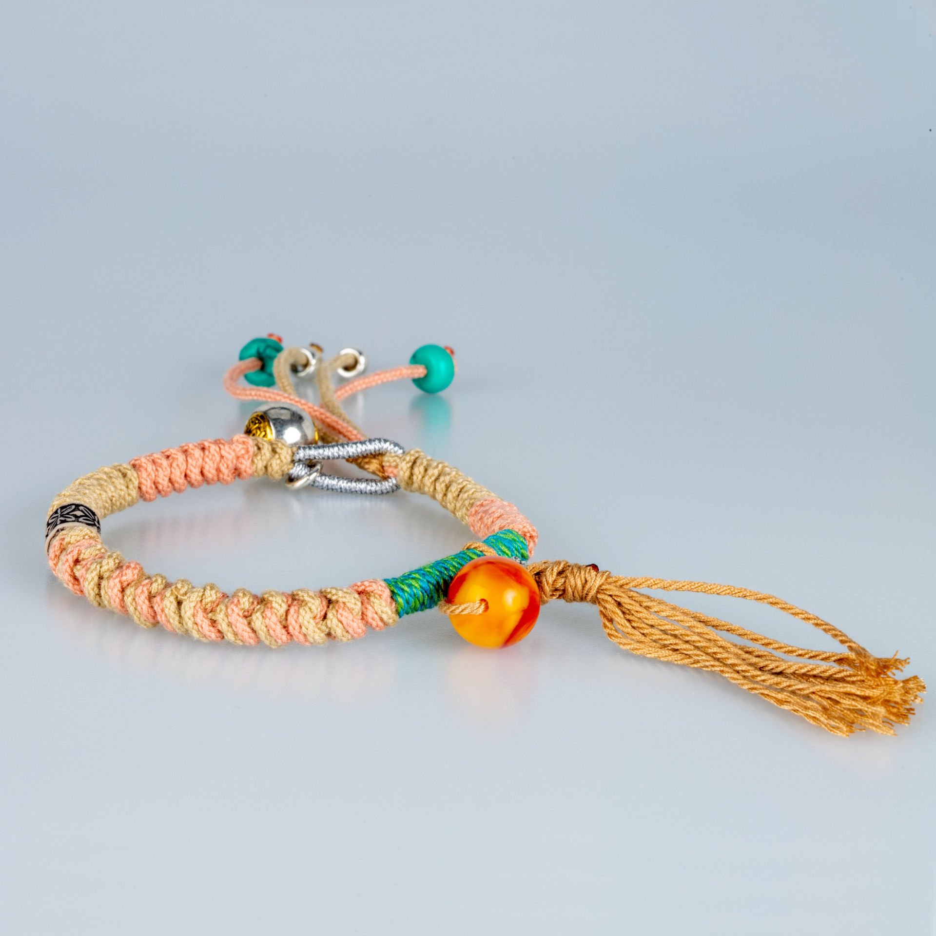 Ethnic Knitted Natural Stone Bracelet