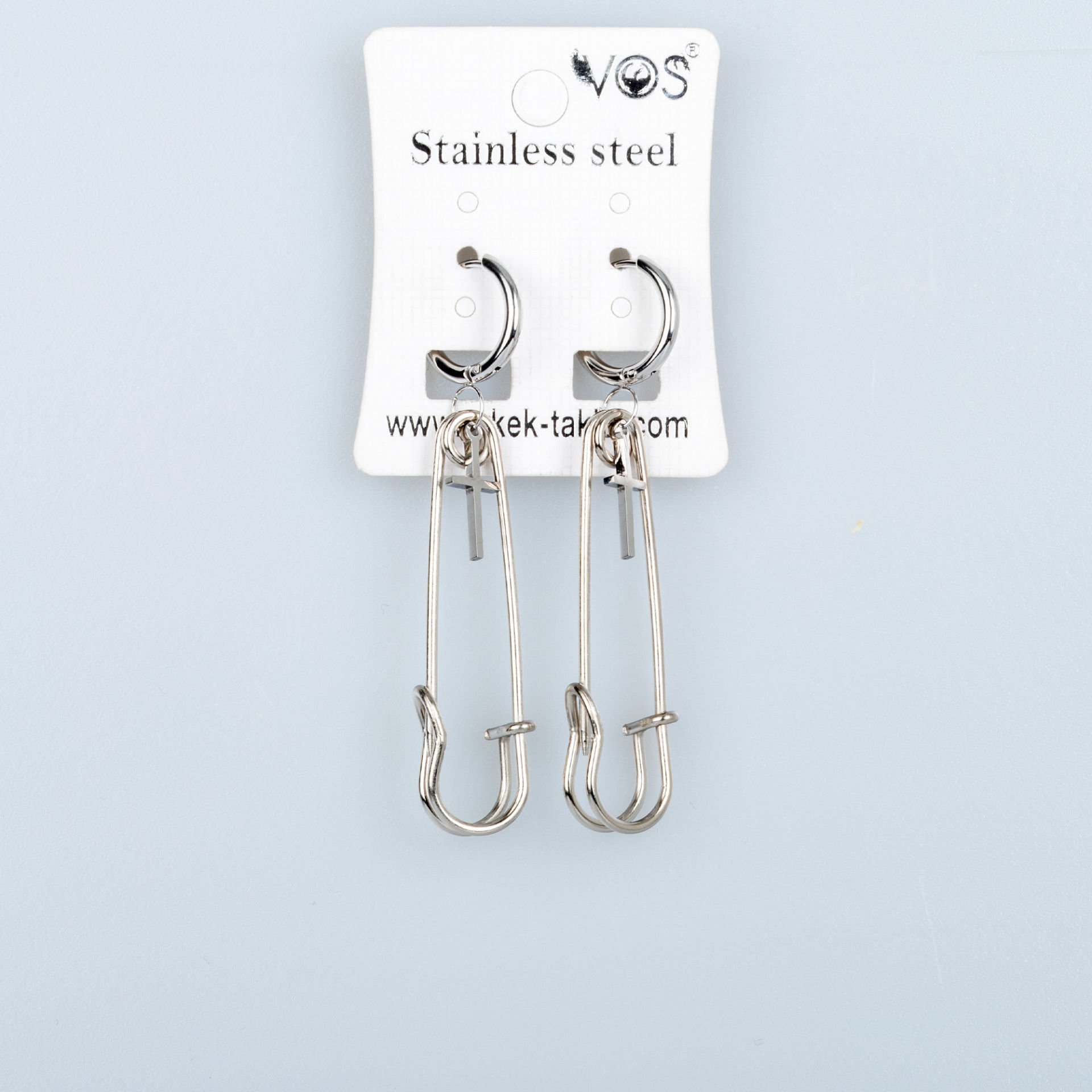 Steel Earring Safety Pin-Double