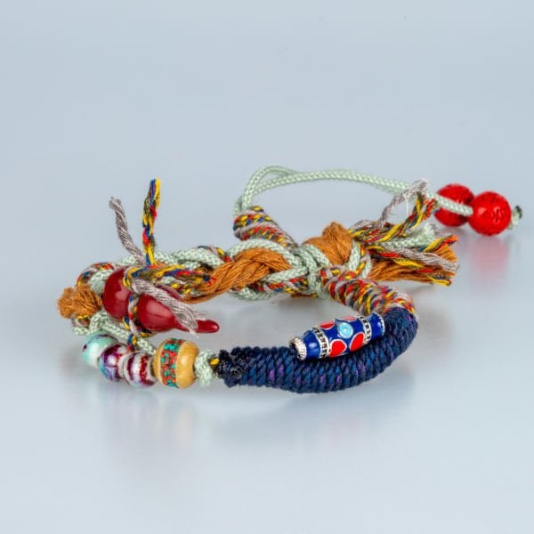 Ethnic Knitted Natural Stone Bracelet