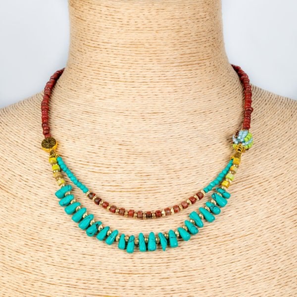 Ethnic Necklace-Natural Stone 45cm