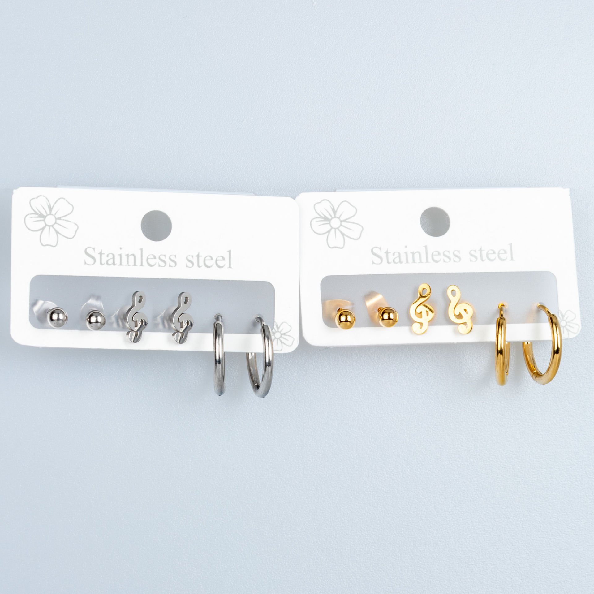 Steel Earrings - Pack of 3 Pairs