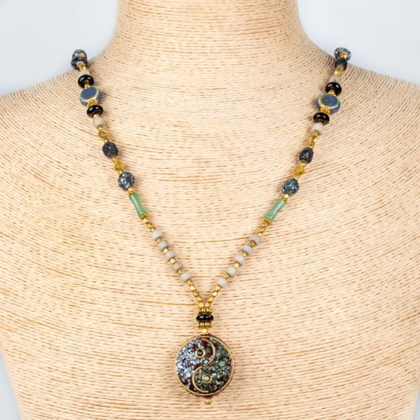 Ethnic Necklace-Natural Stone Long 75cm
