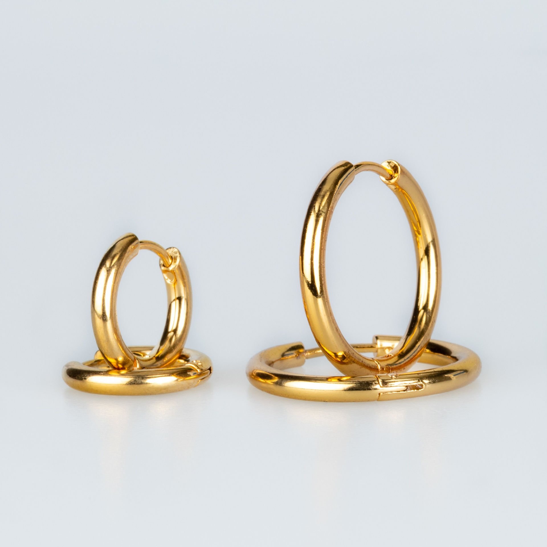 Steel Ring Thickness 3mm Earring Pair