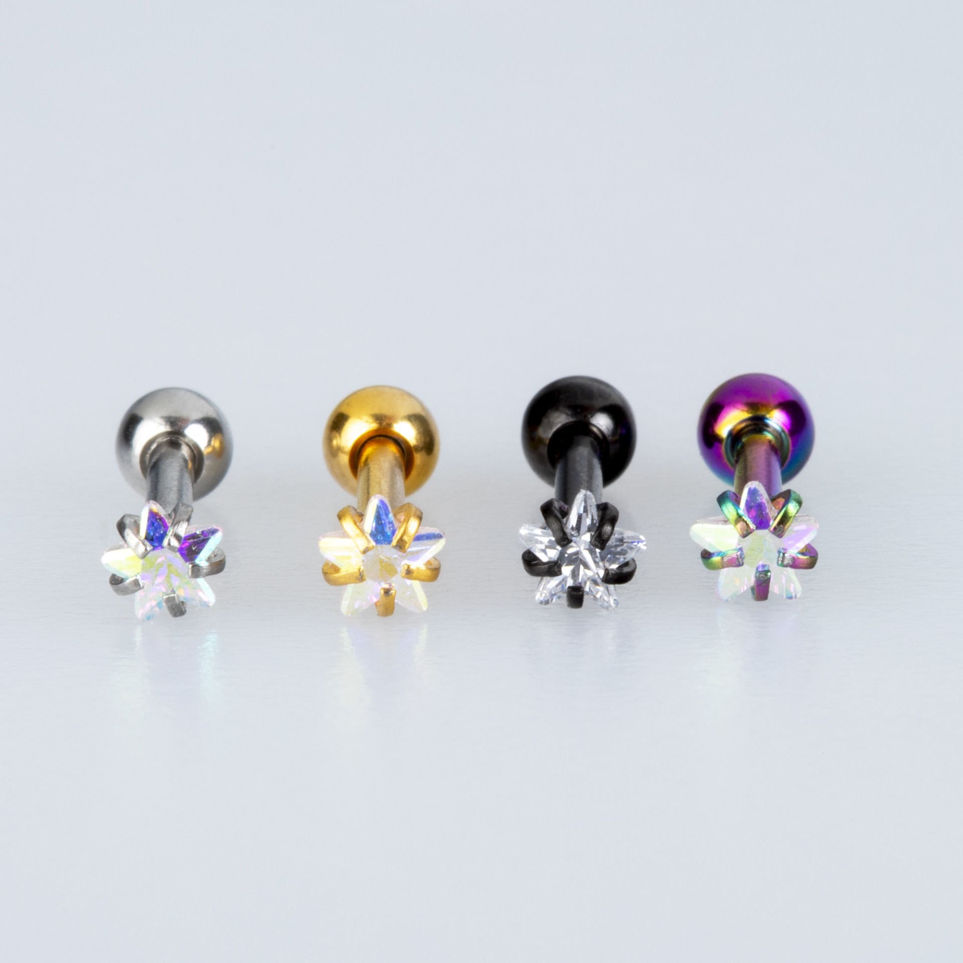 Piercing Çelik Tragus 3mm Yıldız Taş