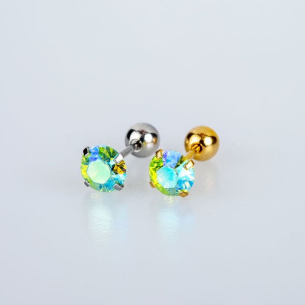 Piercing Çelik Tragus 5mm Yuvarlak Taş
