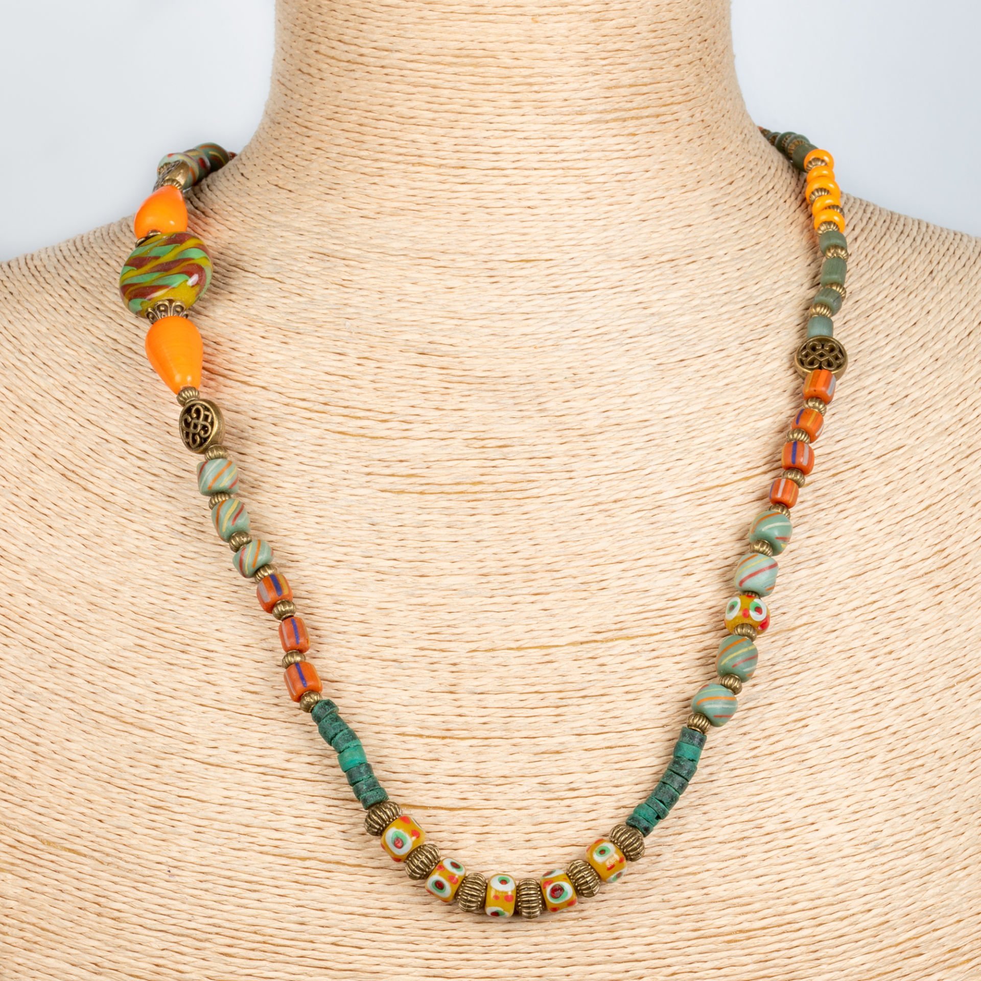 Ethnic Necklace-Natural Stone Long 80cm