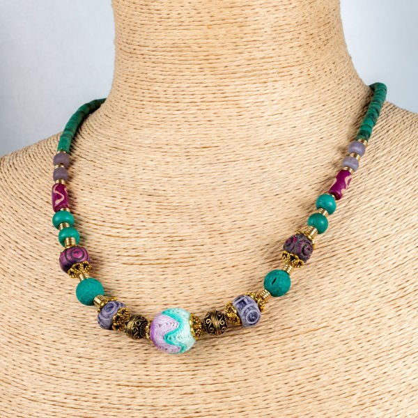 Ethnic Necklace-Natural Stone 50cm