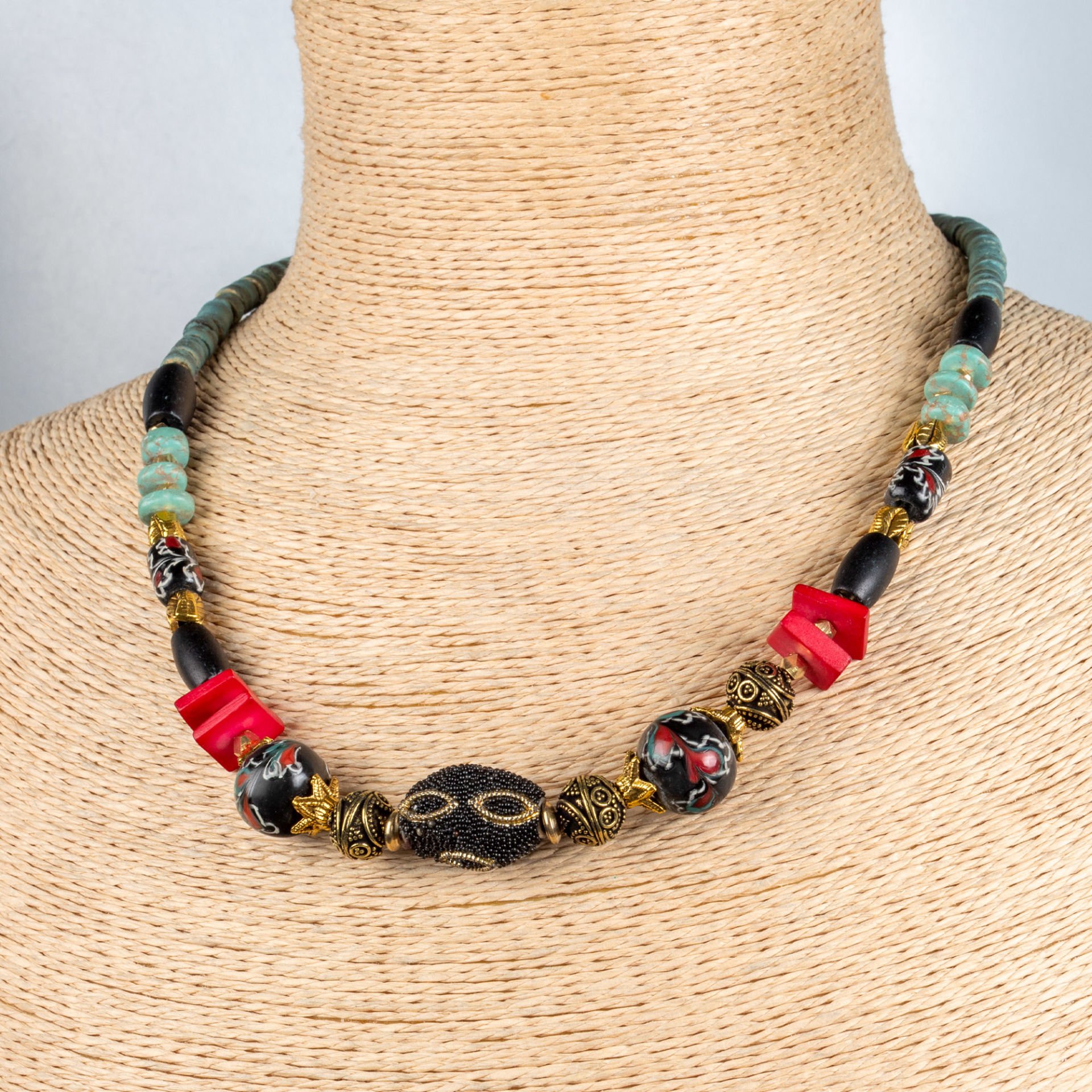 Ethnic Necklace-Natural Stone 45cm